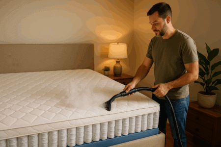 Dust mite mattress cleaning, deep cleaning, allergy relief, mattress hygiene, mattress care tips.