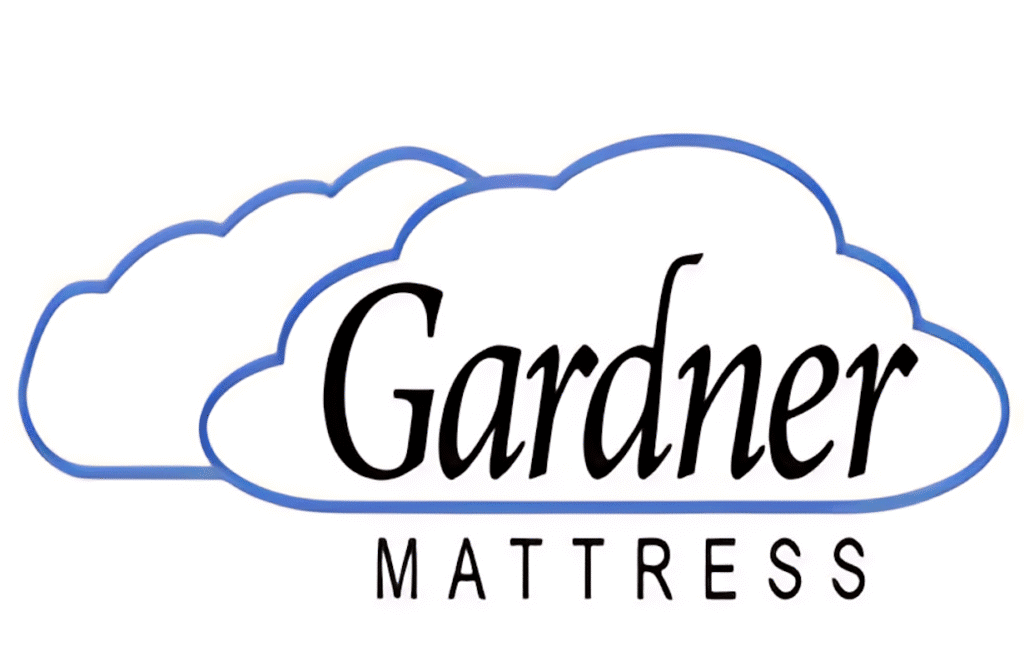Soft cloud illustration with Gardner Mattress logo, emphasizing quality mattresses, sleep comfort, and mattress-buying guidance.