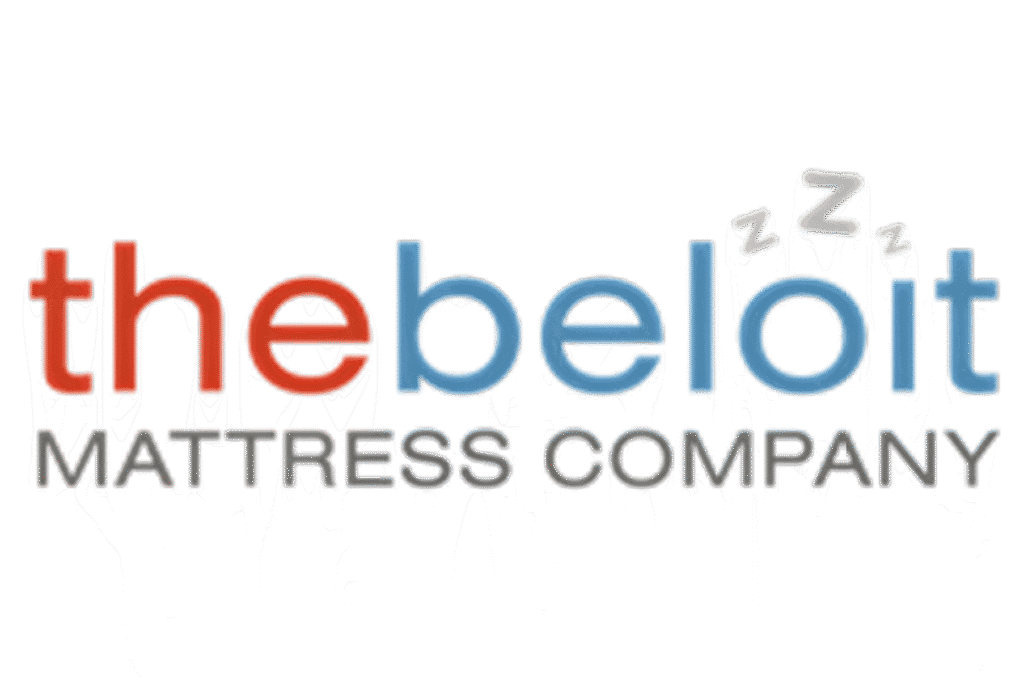 The Beloit Mattress Company logo emphasizing deep sleep on high-quality mattresses at lower costs. Providing expert mattress advice, and buying guides for better sleep and healthy mattress choices.