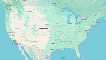 Eco-friendly mattress store location map in California showcasing the Mattress Underground.